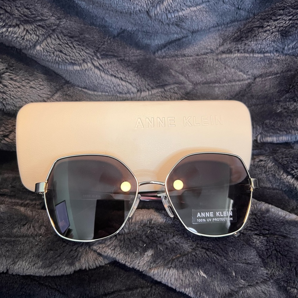 Anne Klein Black and Silver Sunglasses